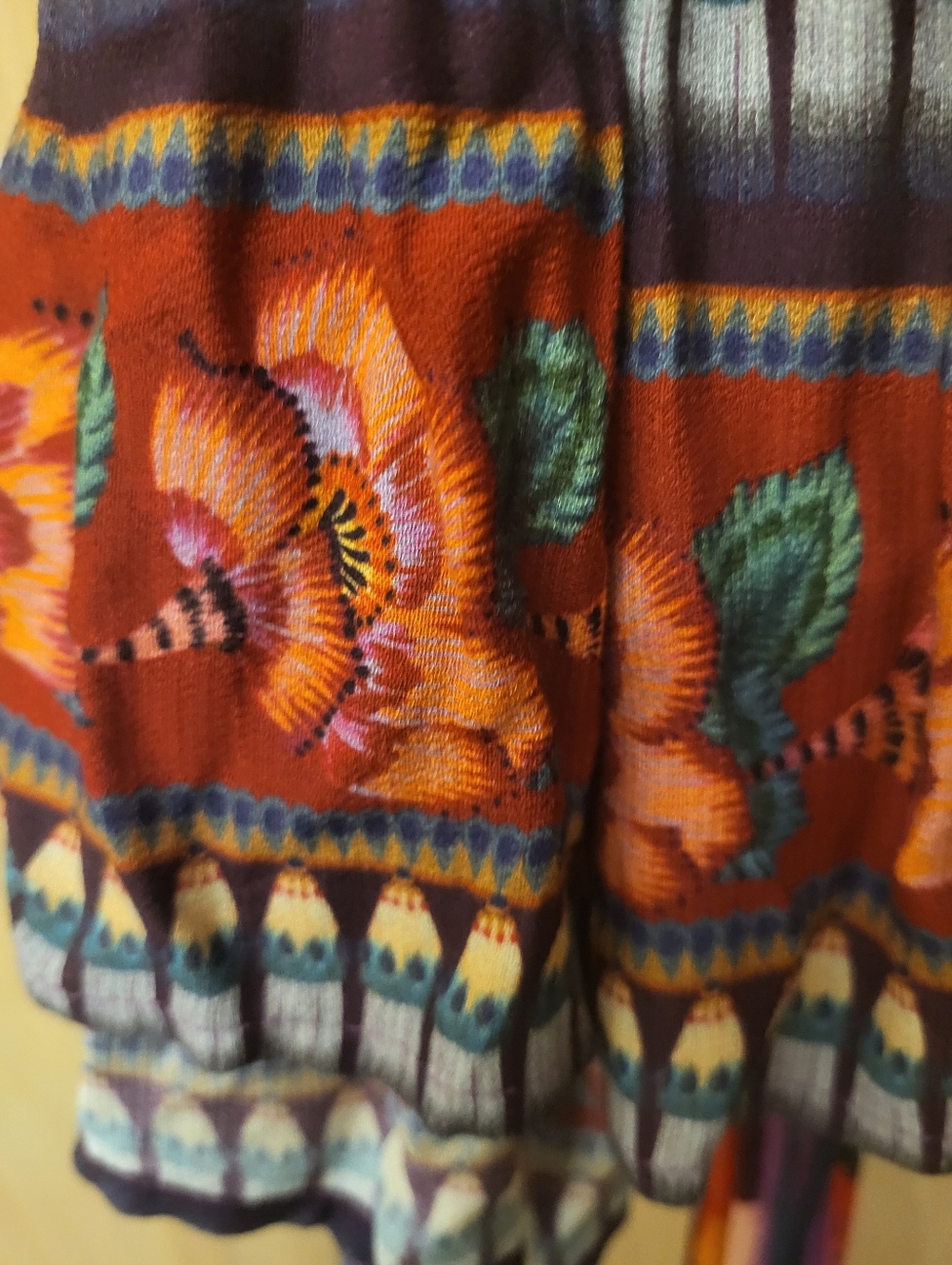 Farm Rio Mixed Abstract Patches Pattern Midi Dress Sz S - Picture 6 of 11